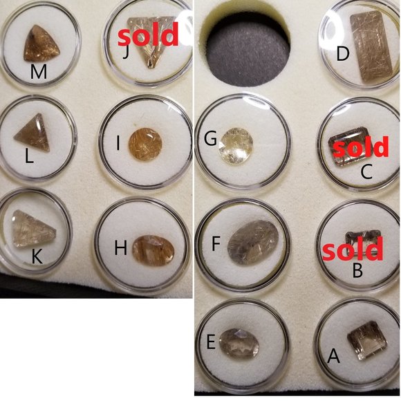 Faceted Rutilated Quartz Gemstones - Picture 2 of 5